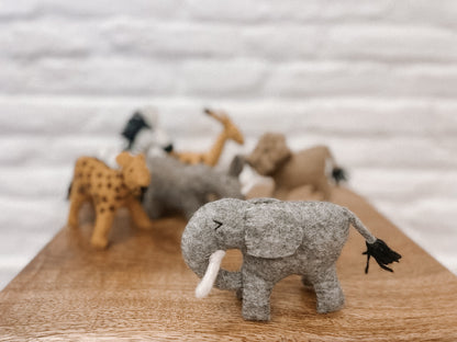 Safari Animals Felted Toy set