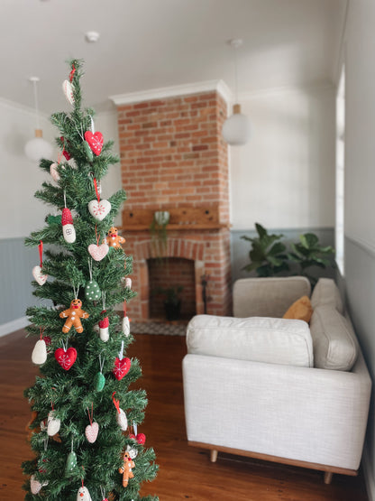 Grinch Felted Christmas Heart