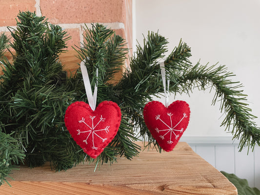 Ruby Snowflake Heart