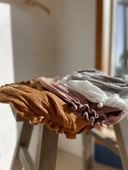 Ethical kidswear — Husk and Honey muslin shorts