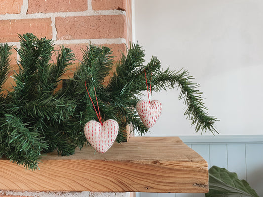 Ruby Felted Christmas Heart