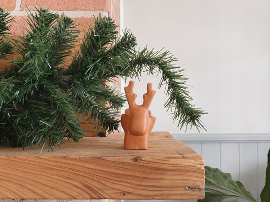 Terracotta Reindeer Tealight Holder