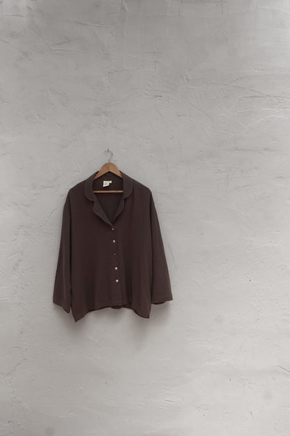Stevie Muslin Loungewear Button-Up Shirt