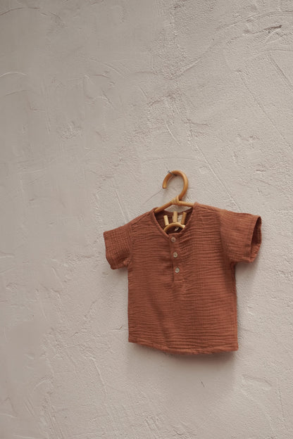 Jay Muslin Button-Up Baby T-Shirt
