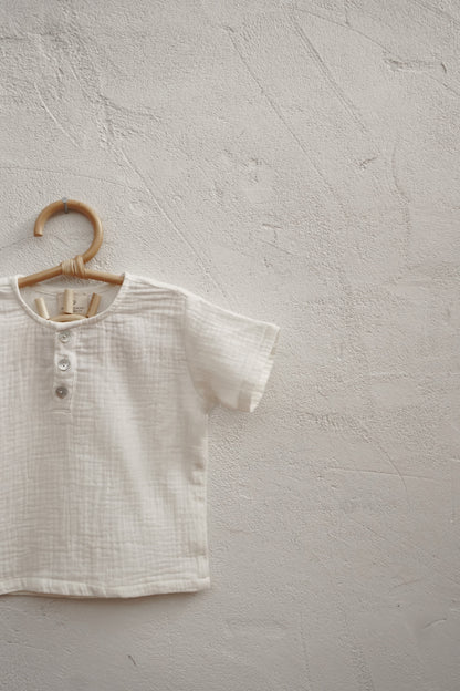 Jay Muslin Button-Up Baby T-Shirt